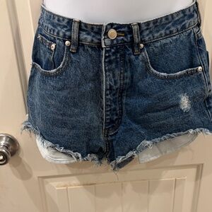 Fashion Nova Blue Distressed Jean Shorts